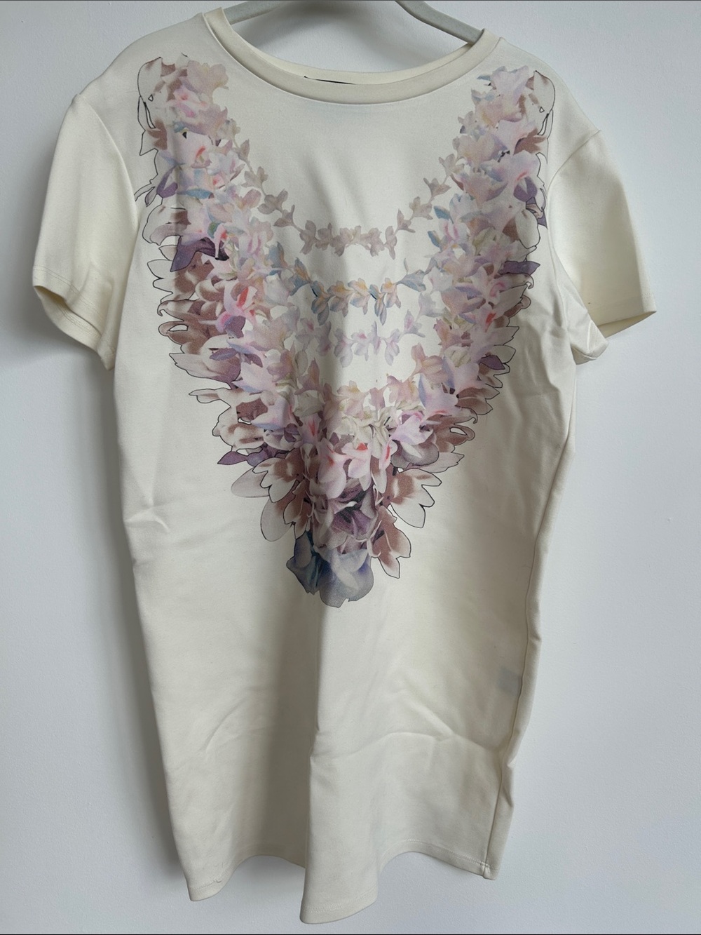 Cynthia Rowley Cream tunic dress with Pastel Floral V-Print